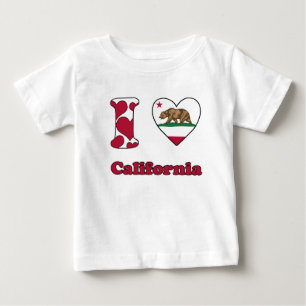 Camiseta Para Bebê Eu amo a Califórnia