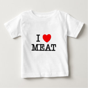 Camiseta Para Bebê Eu amo a CARNE (a comida)