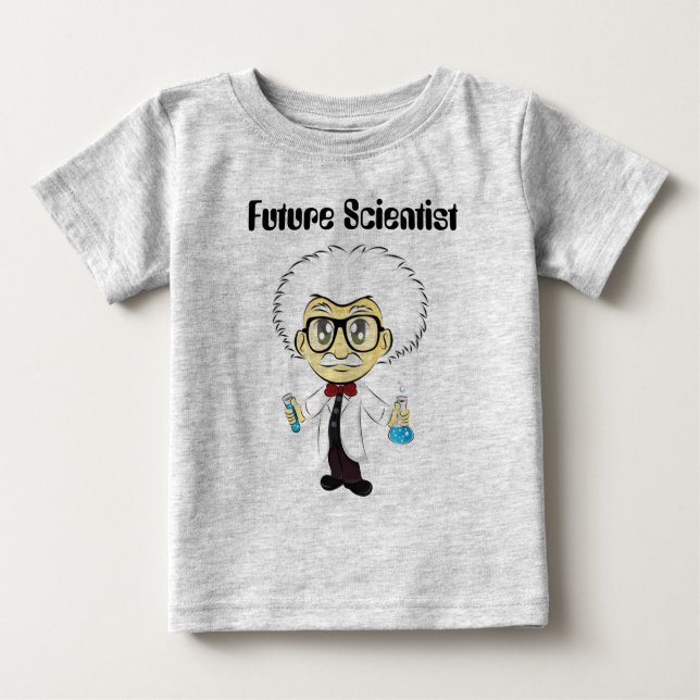Camiseta Para Bebê Eu amo a ciência com cientista (Frente)
