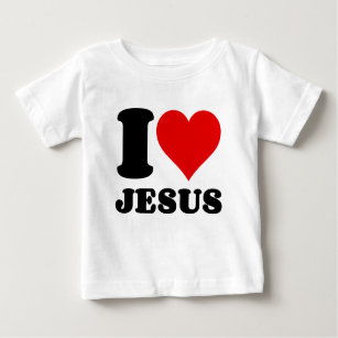 Camiseta Para Bebê eu amo a citação de Jesus cristão