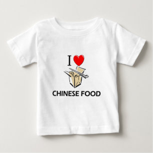 Camiseta Para Bebê Eu amo a comida chinesa