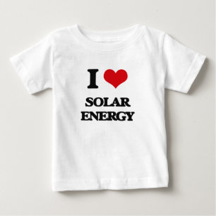 Camiseta Para Bebê Eu amo a energia solar