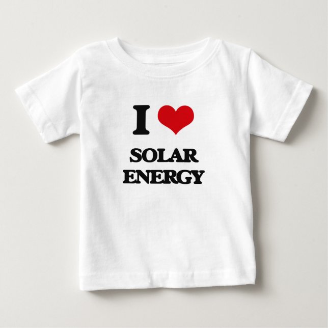 Camiseta Para Bebê Eu amo a energia solar (Frente)
