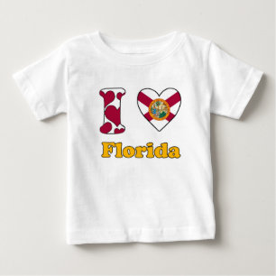 Camiseta Para Bebê Eu amo a Flórida