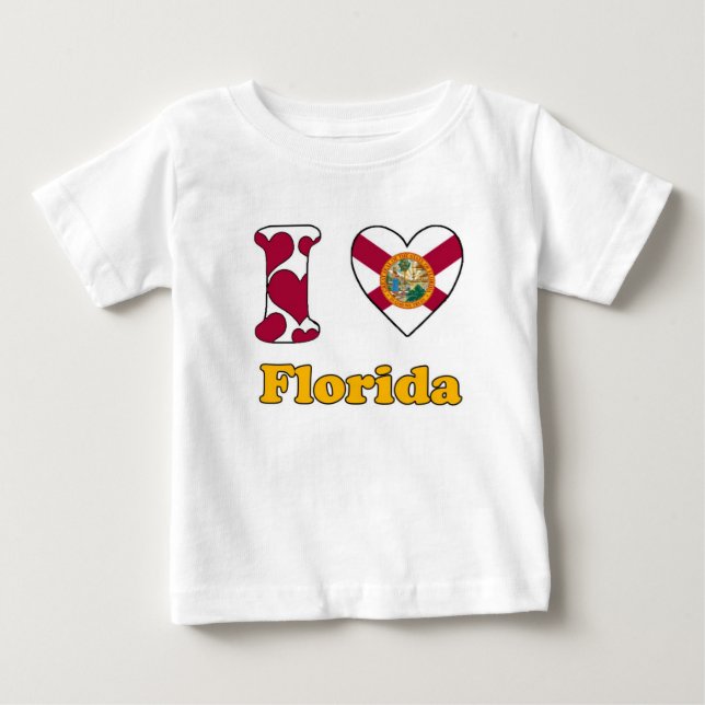 Camiseta Para Bebê Eu amo a Flórida (Frente)