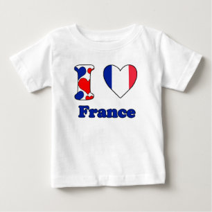 Camiseta Para Bebê Eu amo a França
