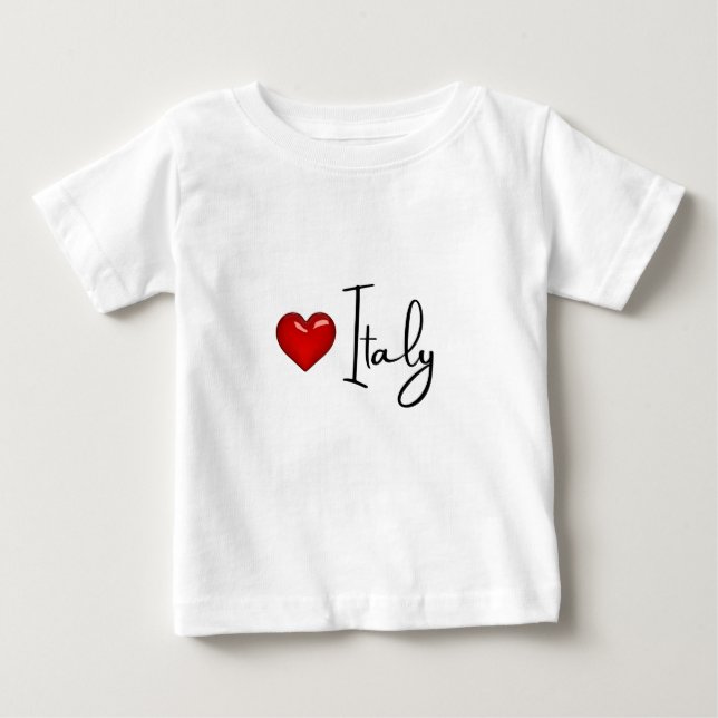 Camiseta Para Bebê Eu amo a Itália (Frente)