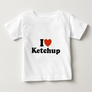 Camiseta Para Bebê Eu amo a ketchup