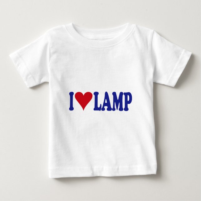 Camiseta Para Bebê Eu amo a lâmpada (Frente)