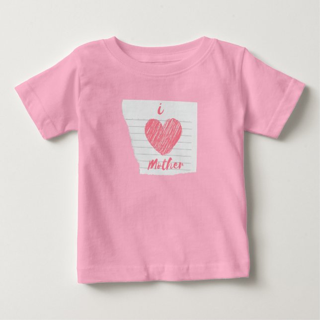 Camiseta Para Bebê eu amo a mãe (Frente)