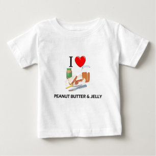 Camiseta Para Bebê Eu amo a manteiga & a geléia de amendoim