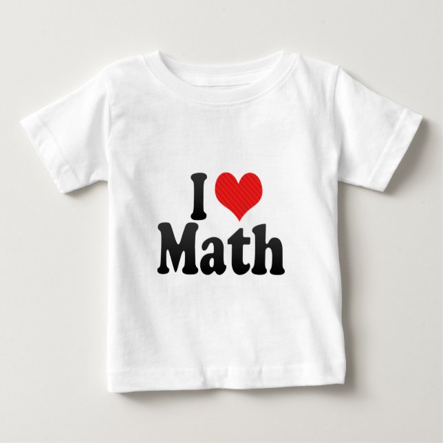 Camiseta Para Bebê Eu amo a matemática (Frente)