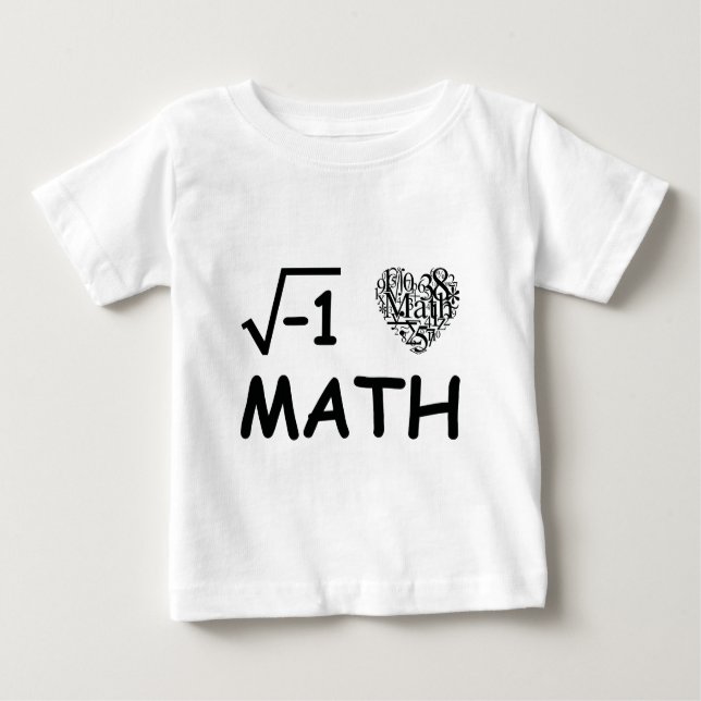 Camiseta Para Bebê Eu amo a matemática (Frente)