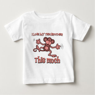 Camiseta Para Bebê Eu amo a minha irmã gêmea tanto assim