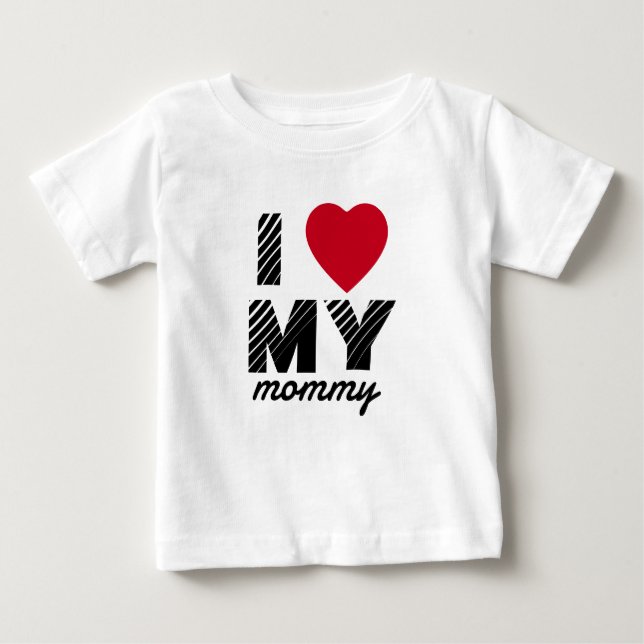 Camiseta Para Bebê Eu Amo A Minha Mamãe Custa (Frente)