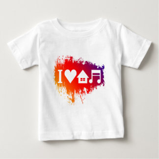 Camiseta Para Bebê Eu amo a música da casa