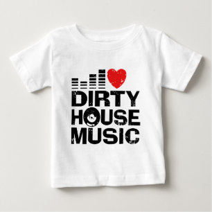 Camiseta Para Bebê Eu amo a música suja da casa