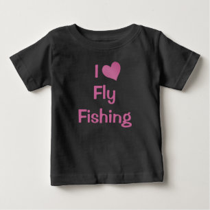 Camiseta Para Bebê Eu amo a pesca com mosca