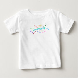 Camiseta Para Bebê Eu Amo Abraços Diversão Crianças Menino Menina