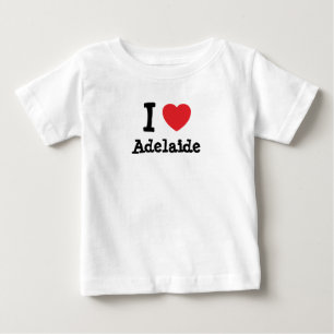 Camiseta Para Bebê Eu amo Adelaide coração T-Shirt
