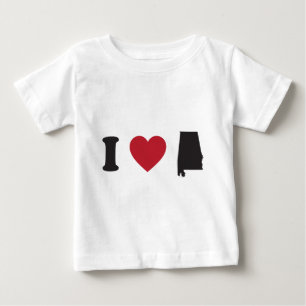 Camiseta Para Bebê Eu amo Alabama