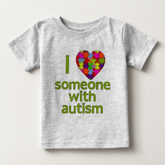 CAMISETA PARA BEBÊ EU AMO ALGUÉM COM AUTISMO (Frente)