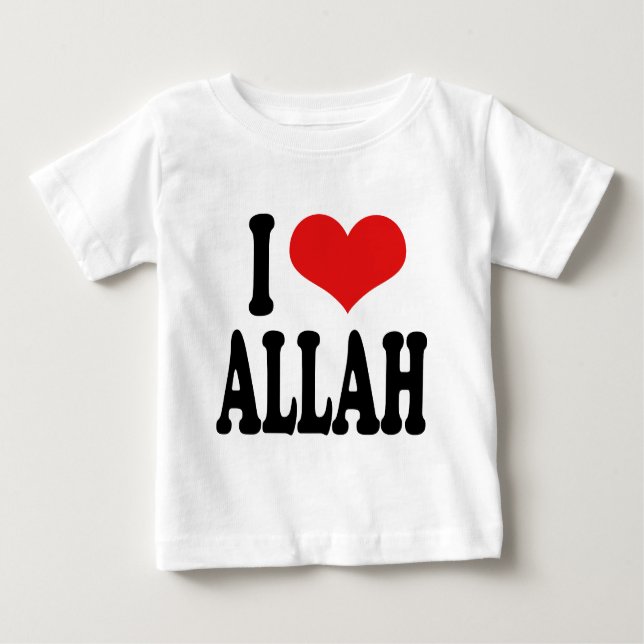 Camiseta Para Bebê Eu amo Allah (Frente)