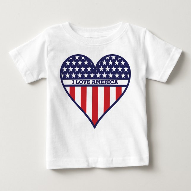 Camiseta Para Bebê Eu amo América (Frente)