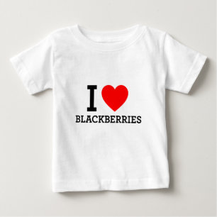 Camiseta Para Bebê Eu amo amoras-pretas