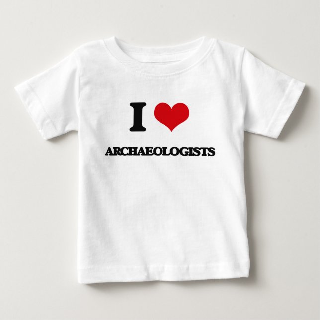 Camiseta Para Bebê Eu amo arqueólogos (Frente)