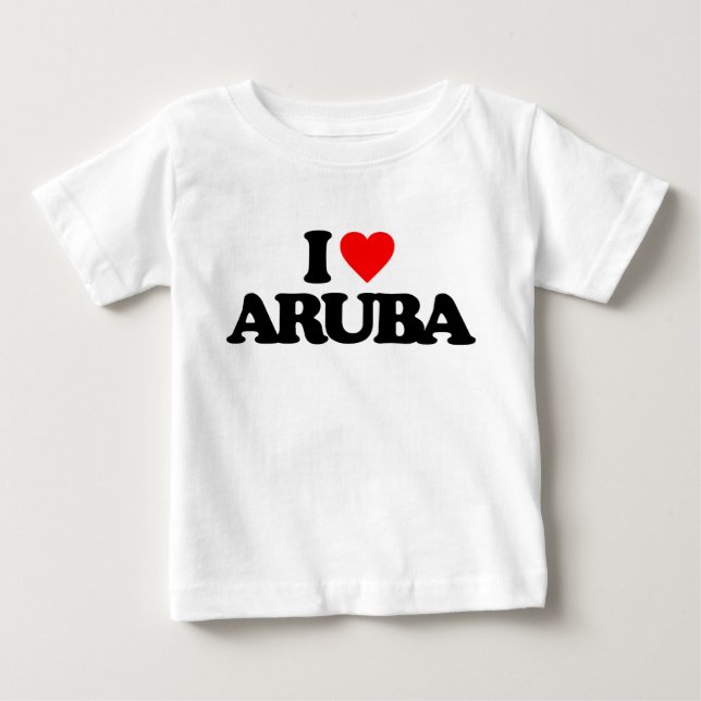 CAMISETA PARA BEBÊ EU AMO ARUBA (Frente)