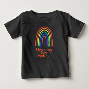 Camiseta Para Bebê Eu amo as minhas duas Mães, querida t-shir
