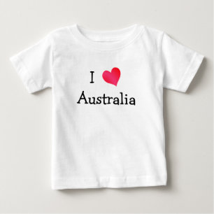 Camiseta Para Bebê Eu amo Austrália