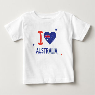 Camiseta Para Bebê EU AMO AUSTRÁLIA Austrália dia o 26 de janeiro