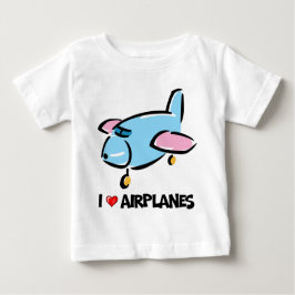 Camiseta Para Bebê Eu amo aviões