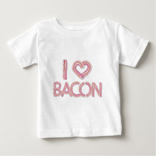 Camiseta Para Bebê Eu Amo Bacon