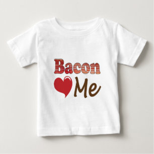 Camiseta Para Bebê Eu Amo Bacon