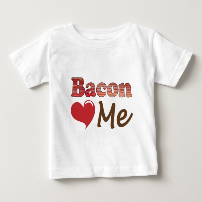 Camiseta Para Bebê Eu Amo Bacon (Frente)