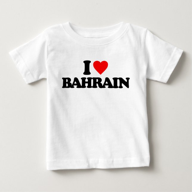 CAMISETA PARA BEBÊ EU AMO BAHRAIN (Frente)