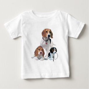 Camiseta Para Bebê Eu Amo Beagles
