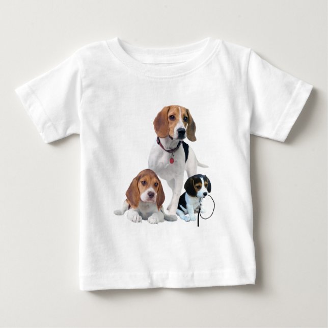 Camiseta Para Bebê Eu Amo Beagles (Frente)