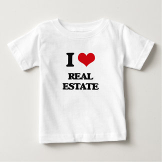 Camiseta Para Bebê Eu amo bens imobiliários