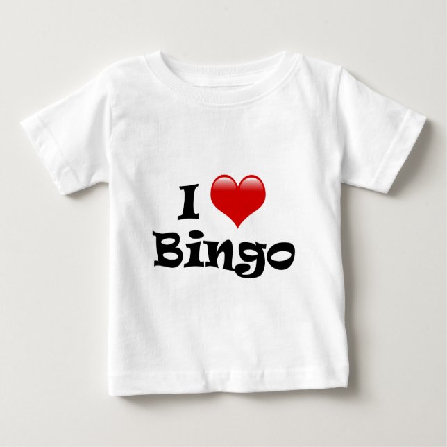 Camiseta Para Bebê Eu Amo Bingo (Frente)