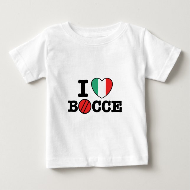 Camiseta Para Bebê Eu Amo Bocce (Frente)
