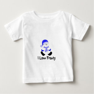 Camiseta Para Bebê Eu Amo Bonecos de Neve