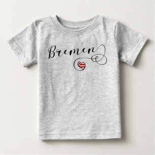 Camiseta Para Bebê Eu Amo Bremen, Bremen Flag, Alemanha