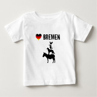 Camiseta Para Bebê Eu amo Bremen com os quatro músicos Baby T-Shirt