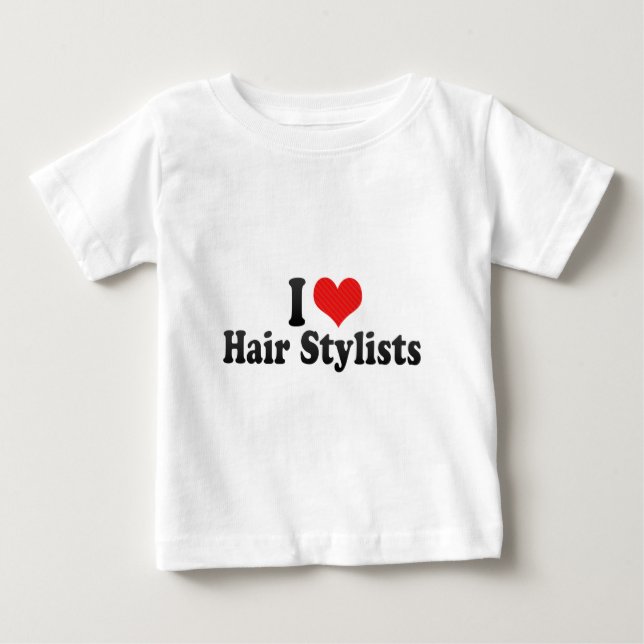 Camiseta Para Bebê Eu amo cabeleireiros (Frente)