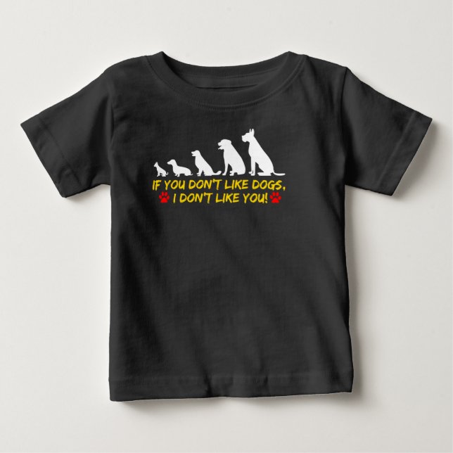 Camiseta Para Bebê Eu amo cachorros (Frente)