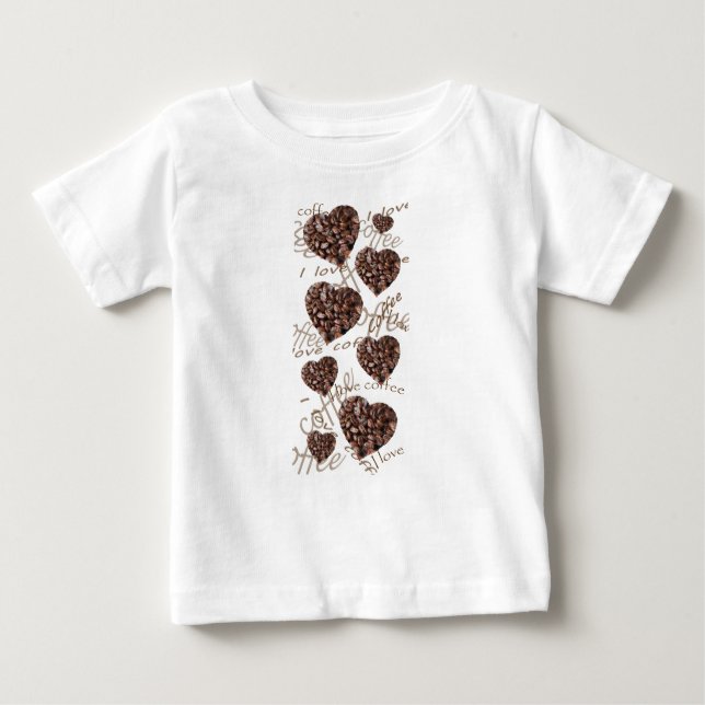 Camiseta Para Bebê "Eu Amo Café!" (Frente)